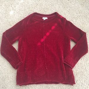 Red velvet sweater